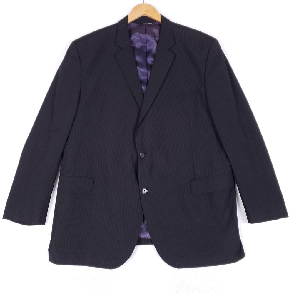 Jack Victor Select Pinstripe Wool‎ Blazer 48 Dark Gray